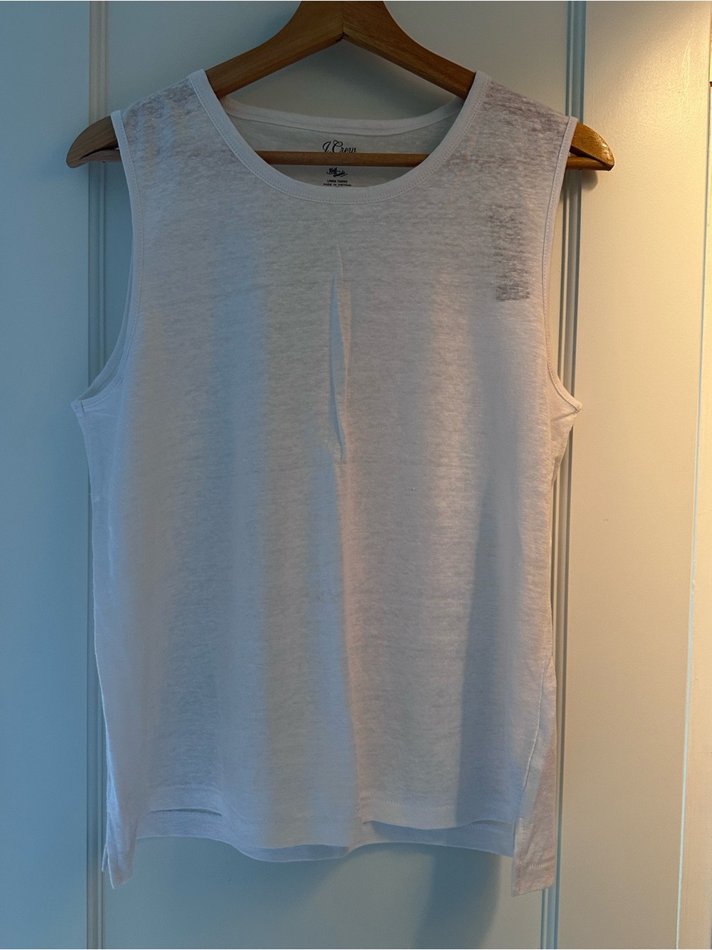 J. Crew Linen Blend Lightweight White Sleeveless Top